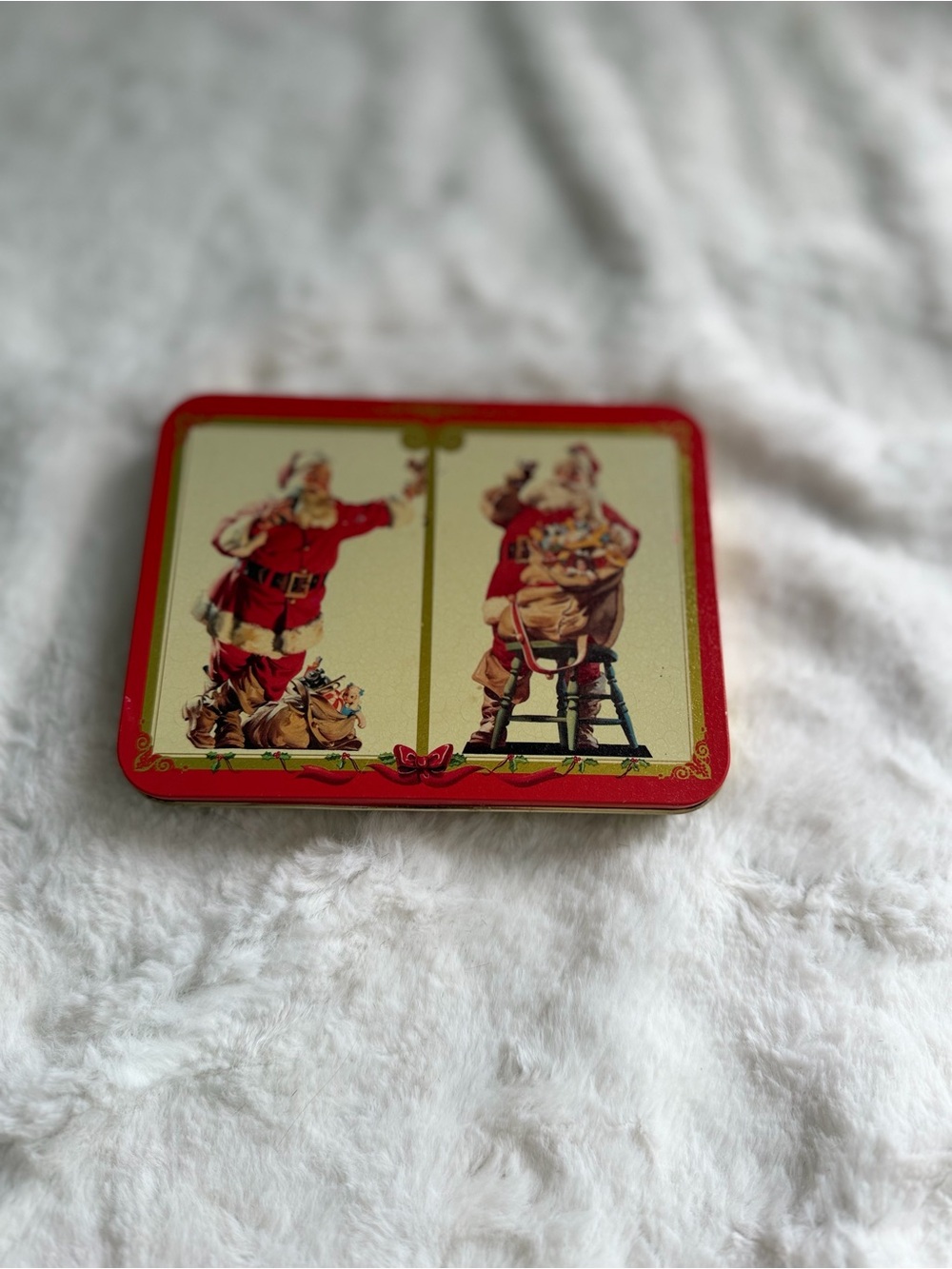 Coca-Cola Nostalgia Christmas Playing Cards Set – 2 Decks in Collector Tin